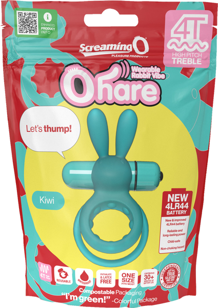 ScreamingO Ohare 4T High Pitch Treble Bullet Vibrating Cock Ring Kiwi