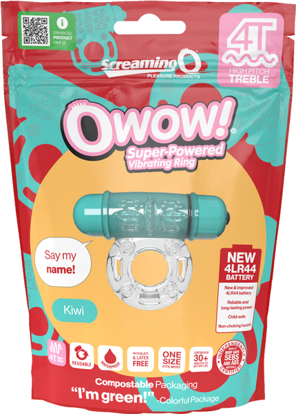 ScreamingO Owow 4T High Pitch Treble Bullet Vibrating Cock Ring Kiwi