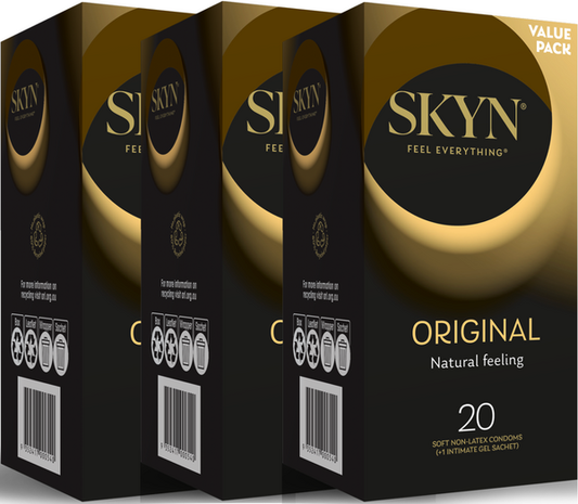 SKYN Original Premium Soft Condoms 3x20 boxes - 3 Pack (60 Condoms)