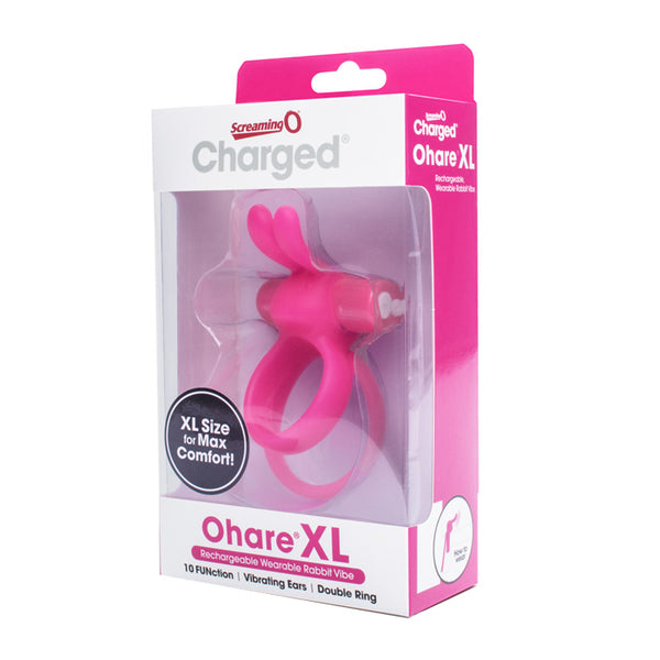 ScreamingO Ohare XL Charged Wearable Rabbit Ears Vibe Double Ring Pink