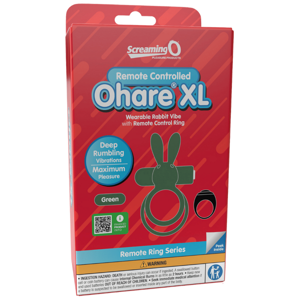 ScreamingO Ohare XL Wearable Rabbit Vibe with Remote Control Ring Green