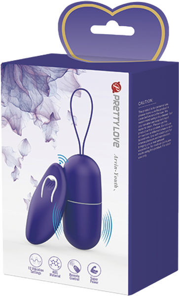 Pretty Love Arvin Youth Egg Vibrator with Remote Control Purple