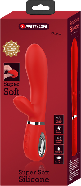 Pretty Love Super Soft Silicone Thomas Rabbit Vibrator Red