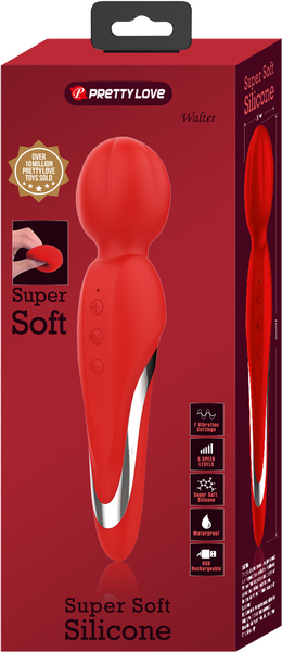 Pretty Love Super Soft Silicone Walter Body Massage Wand Vibrator Red