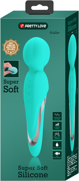 Pretty Love Super Soft Silicone Walter Body Massage Wand Vibrator Seafoam