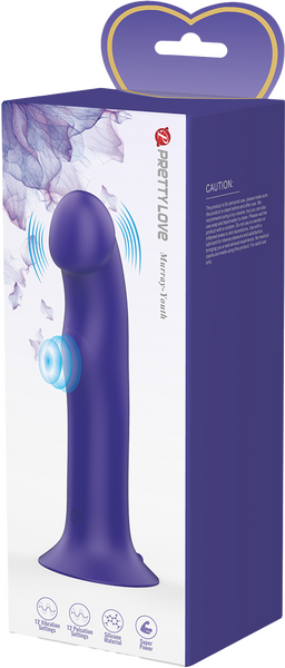 Pretty Love Rechargeable Murray Youth Dildo Vibrator with Suction Purple