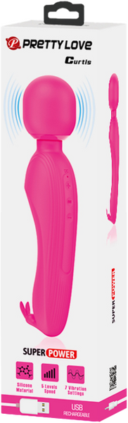 Pretty Love Rechargeable Curtis Massage Wand Vibrator Pink