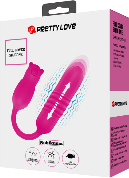 Pretty Love Rechargeable Nobikuma Thrusting Bullet Vibrator Pink