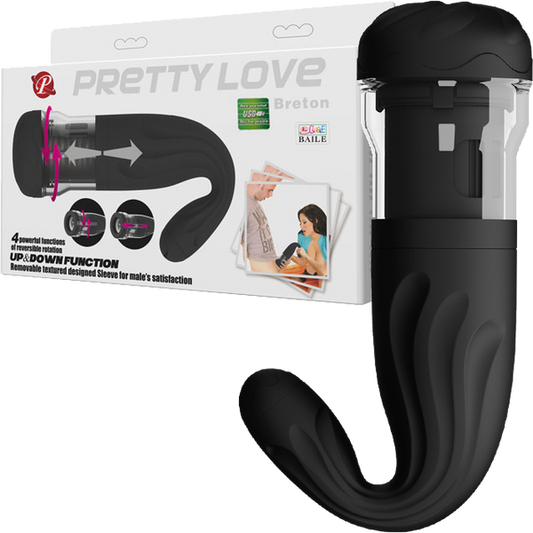 Pretty Love Rechargeable Breton Rotationing Masturbator Black