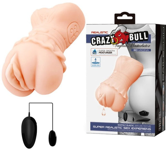 Crazy Bull Water Activated 3D Vibrating Vagina Masturbator (Flesh)