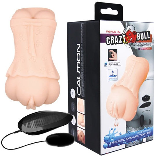 Crazy Bull Water Activated 3D Vibrating Vagina Masturbator (Flesh)