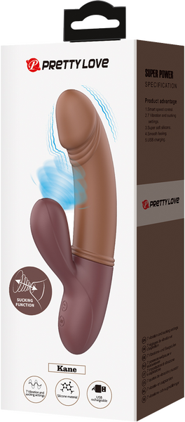 Pretty Love Rechargeable Kane Rabbit G-Spot Vibrator Brown