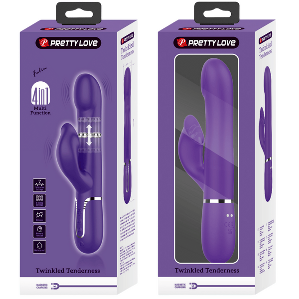 Pretty Love Falin - 4in1 Multi-function Rabbit Vibrator Dark Purple