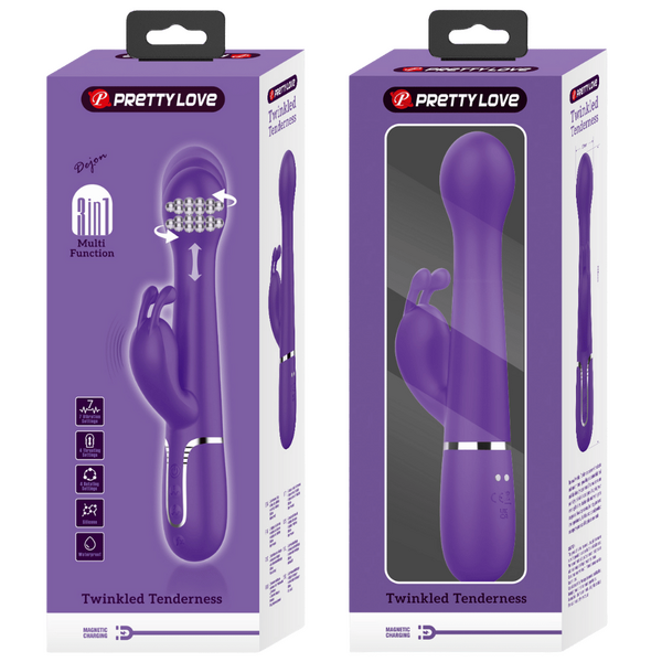 Pretty Love Dejon - 3in1 Multi-function Rabbit Vibrator Dark Purple