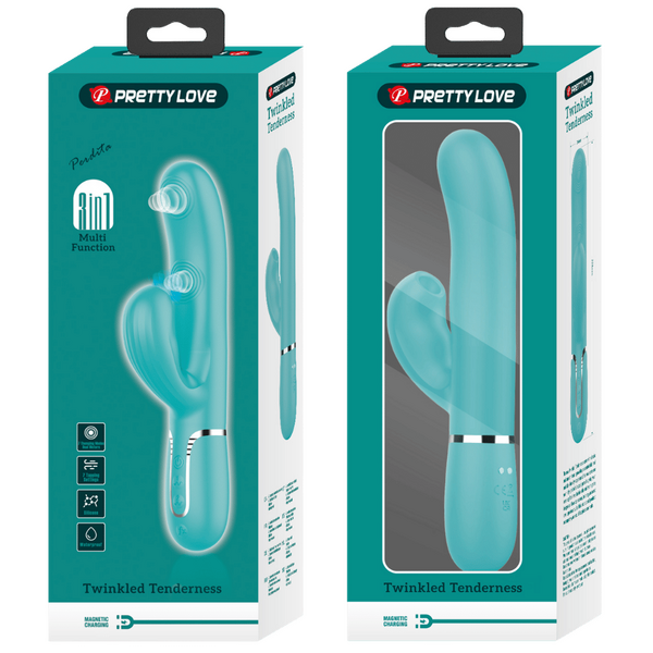 Pretty Love Perdita - 3in1 Multi-function Rabbit Vibrator Seafoam