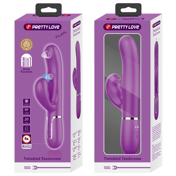 Pretty Love Perdita - 3in1 Multi-function Rabbit Vibrator Purple