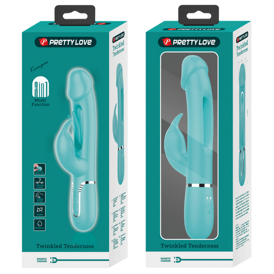 Pretty Love Kampas - 3in1 Multi-function Rabbit Vibrator Seafoam