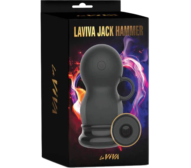 La Viva Jack Hammer Vibrating, Rotating and Thrusting Masturbator Black