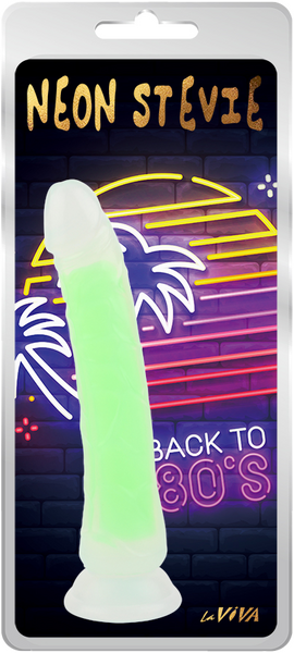 La Viva Neon Stevie Dildo Dong w Suction Cup Glow Green