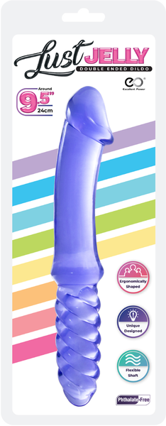 Excellent Power Lust Jelly 9.5" (24cm) Double Ended Dildo Purple