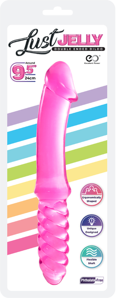 Excellent Power Lust Jelly 9.5" (24cm) Double Ended Dildo Pink