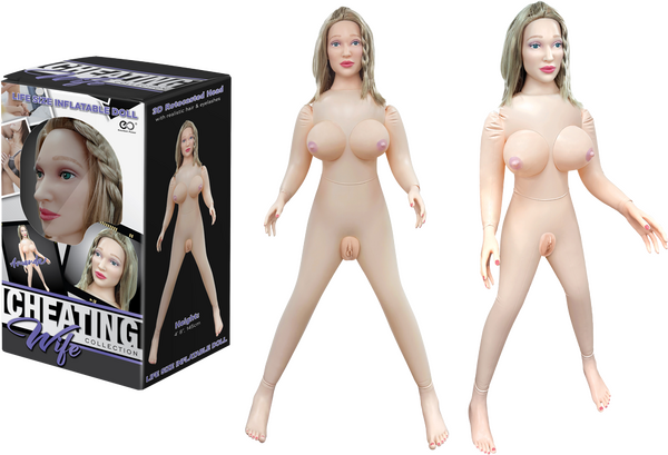 Excellent Power | Cheating Wife - Amanda - Flesh Life Size Inflatable Love Doll with Realistic Head and Holes