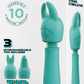 Excellent Power Tip Frenzy Vibrating Wand with 3 Interchangeable Trips Green