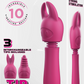 Excellent Power Tip Frenzy Vibrating Wand with 3 Interchangeable Trips Pink