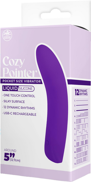 Excellent Power Cozy Pointer Liquid Silicone 5" Pocket Size Vibrator Purple