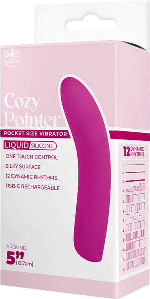 Excellent Power Cozy Pointer Liquid Silicone 5" Pocket Size Vibrator Pink