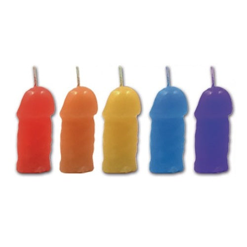 Rainbow Pecker Party Candles (5 Pack)