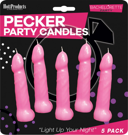 Hott Products | Bachelorette Pecker Party Pink Candles (5 Pack)