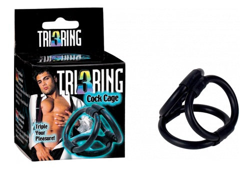 Seven Creations Tri Ring 3 Cock Cage Black