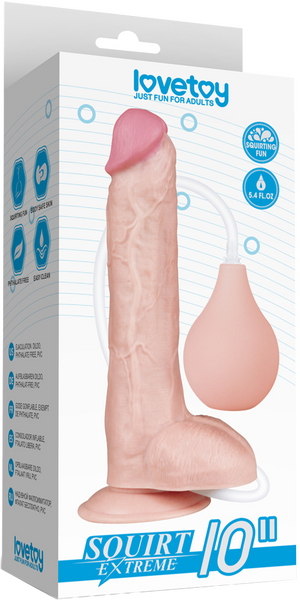 Lovetoy 10" Squirt Extreme Realistic Dildo Flesh