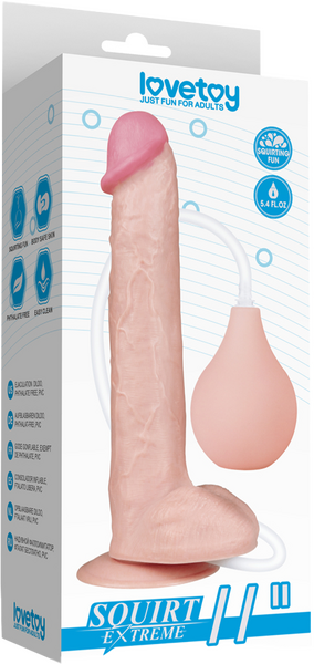 Lovetoy 11" Squirt Extreme Realistic Dildo Flesh