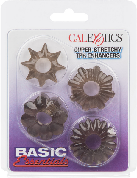 CalExotics | Basic Essentials Super-stretchy TPR Enhancers Cock Ring Set Smoke