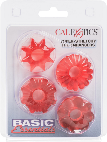 CalExotics | Basic Essentials Super-stretchy TPR Enhancers Cock Ring Set Red