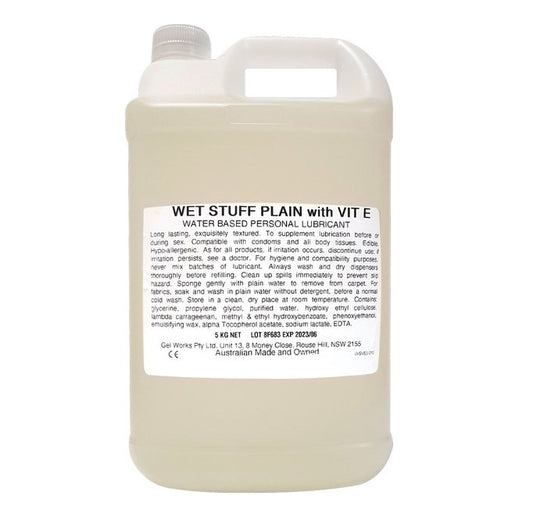 Wet Stuff Plain with Vitamin E Water Based Personal Edible Lube Lubricant 5kg