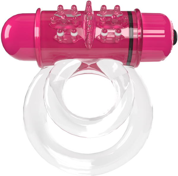 ScreamingO Double O 6 4B Low Pitch Bass Vibrating Cock Ring Strawberry