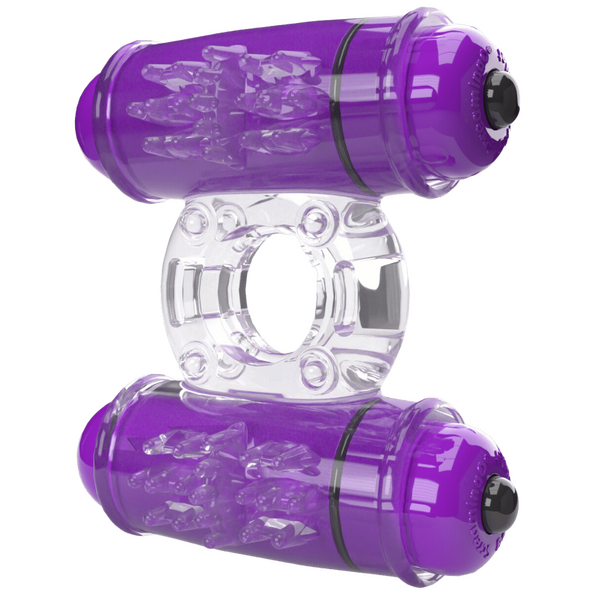 ScreamingO 4B Low Pitch Bass Double Wammy Vibrating Cock Ring - Grape