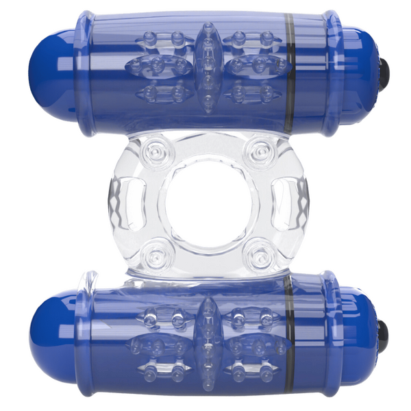 ScreamingO 4T Double Wammy Vibrating Cock Ring - Blueberry