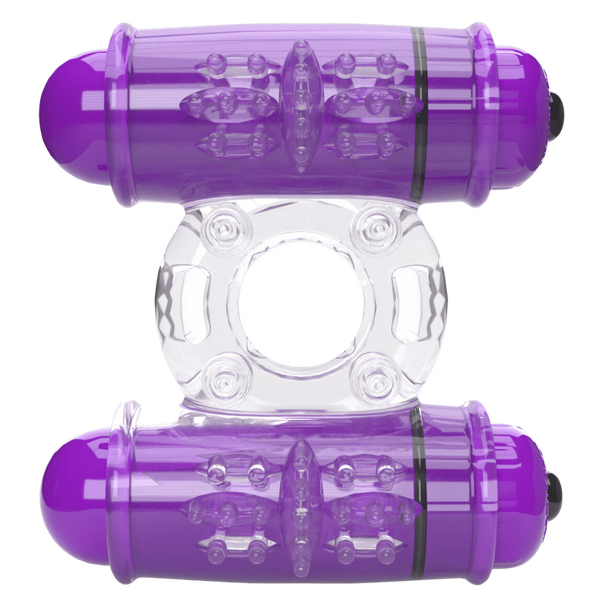 ScreamingO 4T Double Wammy Vibrating Cock Ring - Grape