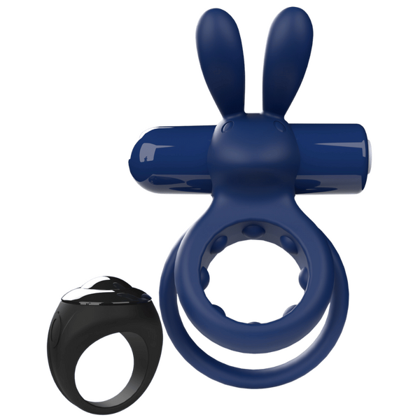 ScreamingO Ohare Wearable Rabbit Vibe Cock Ring with Remote Control Ring Blue