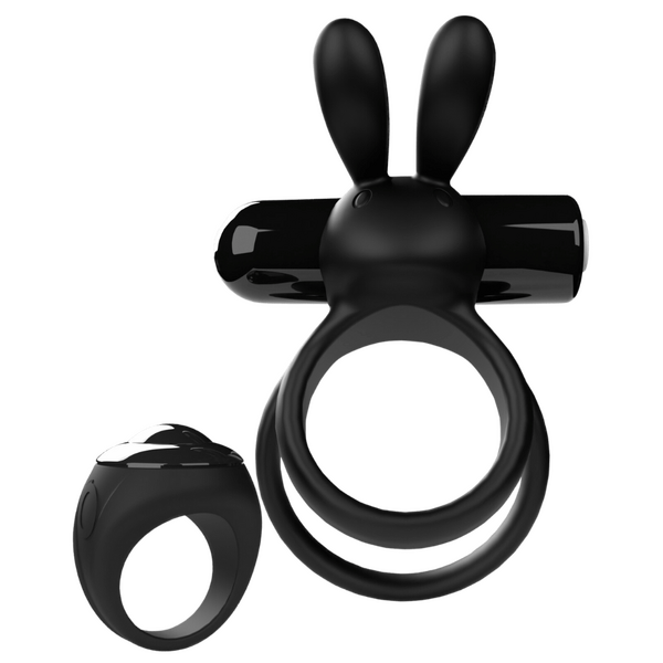 ScreamingO Ohare XL Wearable Rabbit Vibe with Remote Control Ring Black