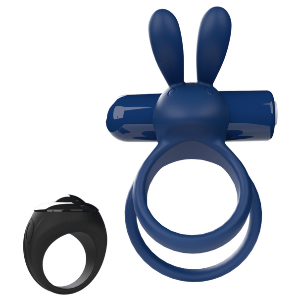 ScreamingO Ohare XL Wearable Rabbit Vibe with Remote Control Ring Blue