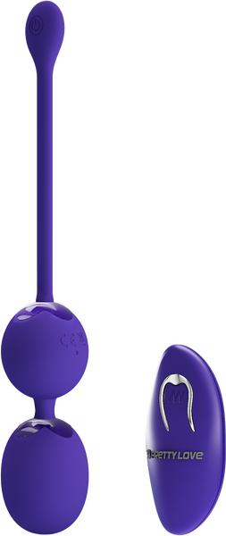 Pretty Love Willie Youth Kegel Balls Vibrator with Remote Control Purple