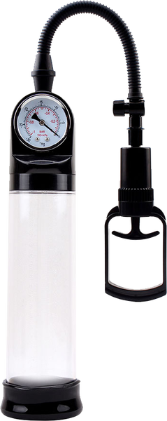 La Viva Vaczilla X1 TPR Chamber Sleeve Penis Pump 7.9" Cylinder + Pressure Gauge