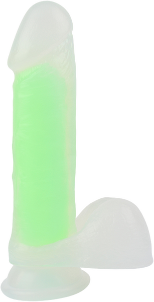 La Viva Neon Billy Dildo Dong w Suction Cup Glow Green