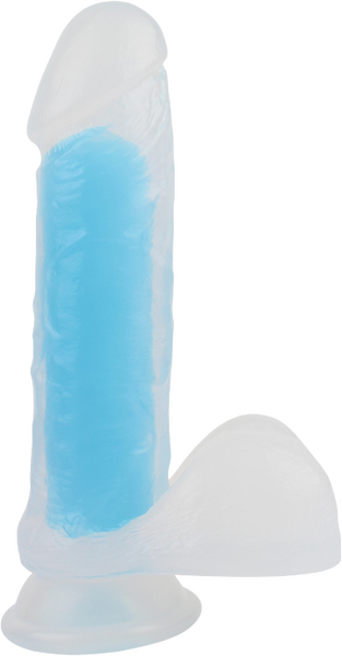 La Viva Neon Billy Dildo Dong w Suction Cup Glow Blue