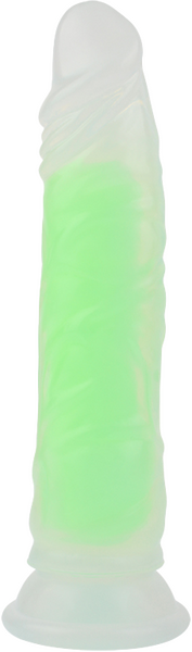 La Viva Neon Johnny Dildo Dong w Suction Cup Glow Green